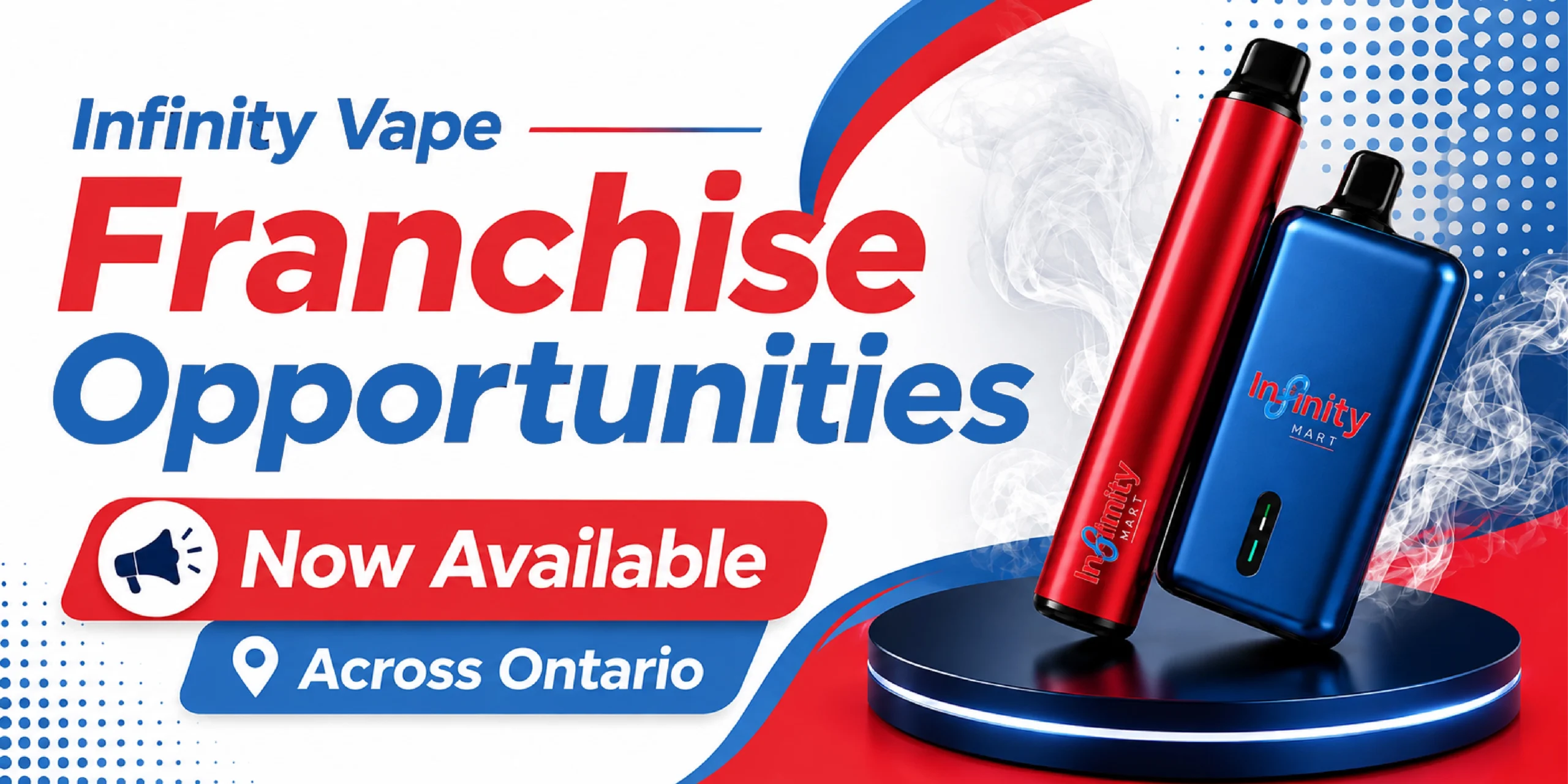 Infinity Vape franchise opportunities across Ontario Canada with modern vape store business concept